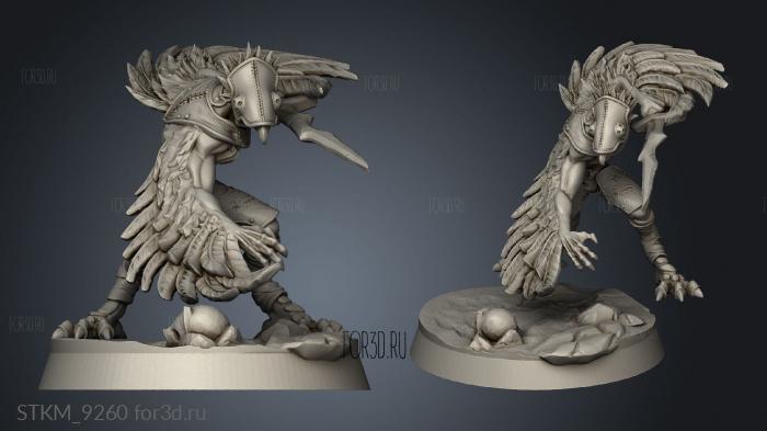 Feather Folk fighters stl model for CNC