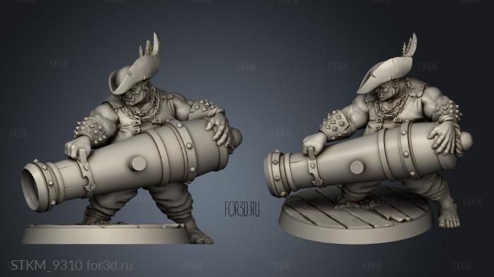 Pirates Curse the Dead Seas Troops Ogre Canoneers Cannoneer stl model for CNC