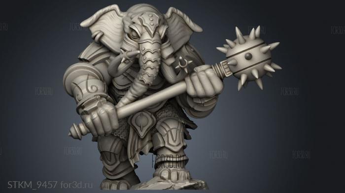 Elephant Warrior stl model for CNC