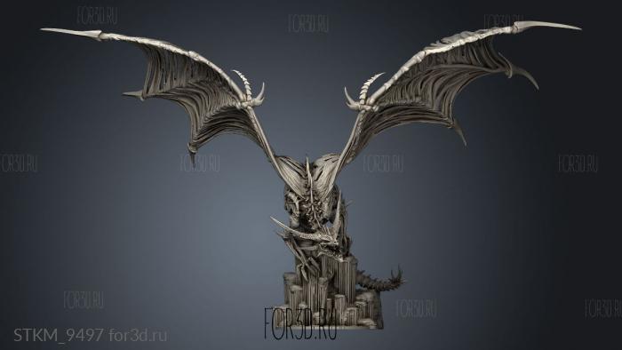 Frost Wyrm Undead Dragon stl model for CNC