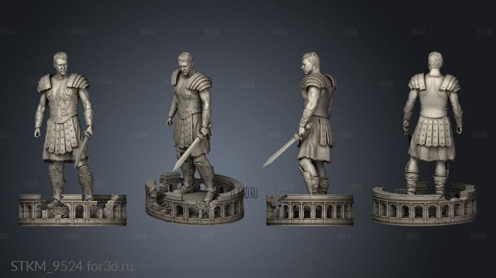 Gladiator Maximus statue stl model for CNC