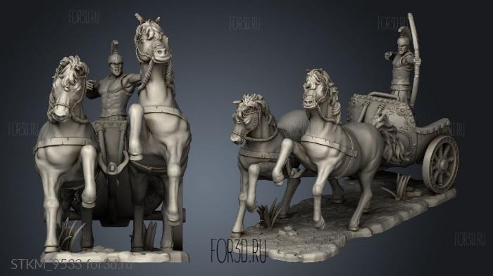 Greek Chariot Archer stl model for CNC