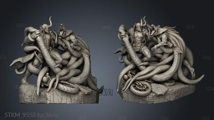 hellboy Fighting Hellboy stl model for CNC