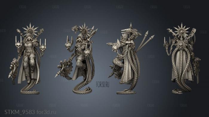 Female Tech Priest DOMINABACK stl model for CNC