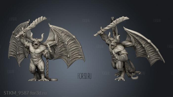 Kingdoms Hell III Gotten Games Denizens Winged Demon Lord stl model for CNC