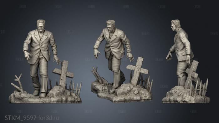 Frankenstein Monster statue stl model for CNC