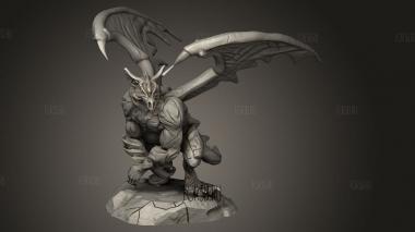 Горгулья Сидит 3d stl модель для ЧПУ