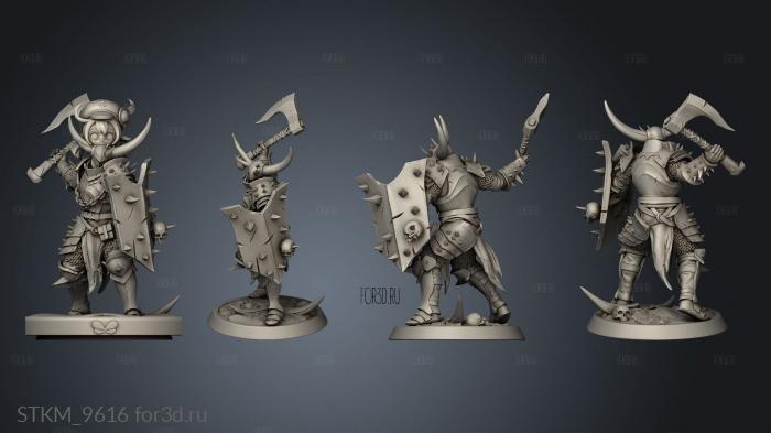 Light Soldier Axe Attack stl model for CNC