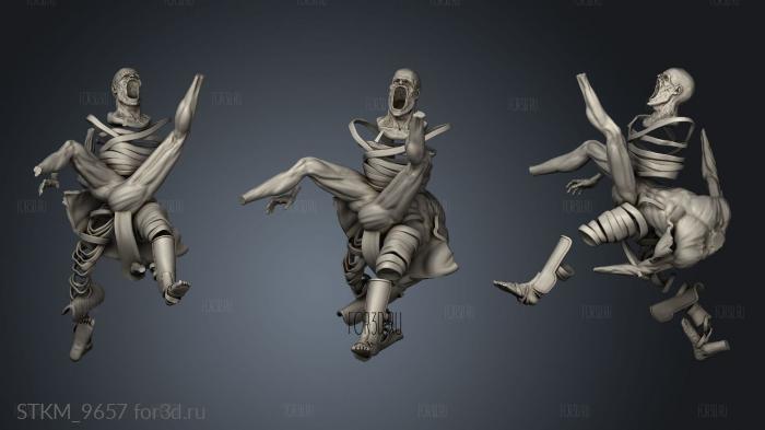 Ruins Madness Mummy Running stl model for CNC