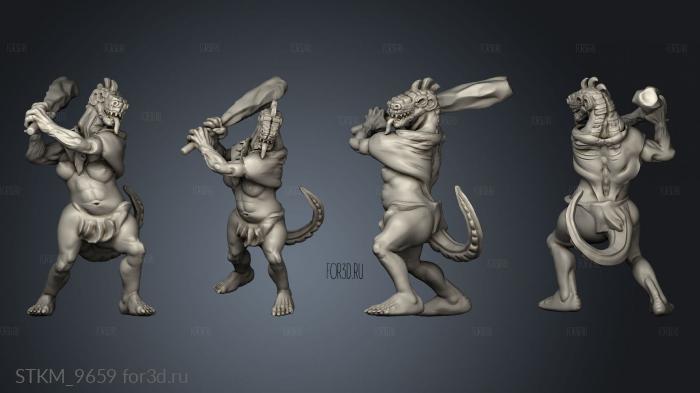 Mega age The Colossal Lizardfolk Female Club Two stl model for CNC