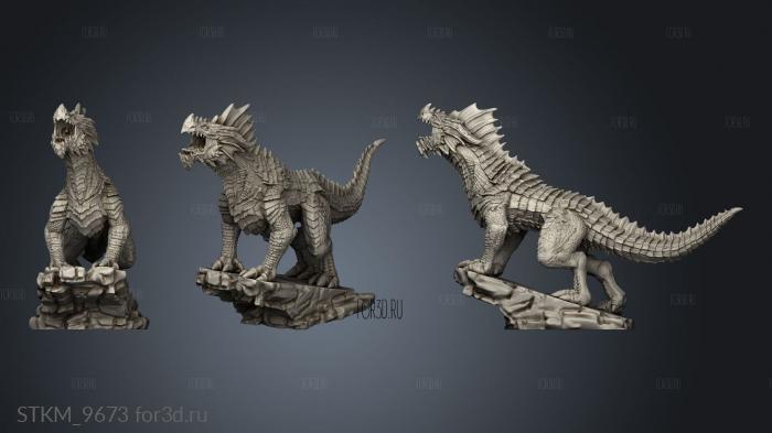 Monster Red Guard Drake Roaring stl model for CNC