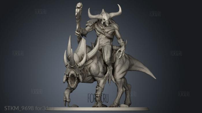 Mounted Demon stl model for CNC