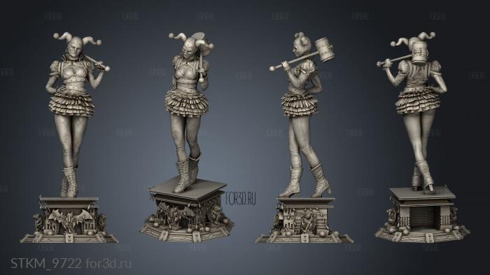 Harley Quinn Sculpture stl model for CNC