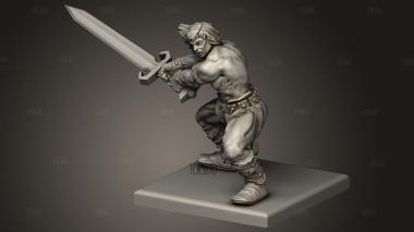 Фантастический Герой-Варвар 3d stl модель для ЧПУ