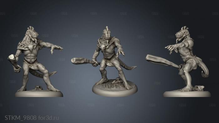 Mega age The Colossal Lizardfolk Male Club Pointing stl model for CNC