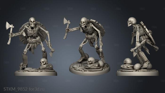 draugr undead skeleton infantry axe stl model for CNC