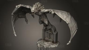 Гигантская Летучая Мышь Отдыхает 3d stl модель для ЧПУ