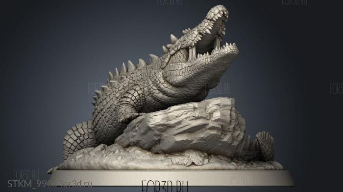 Buried Tomb Crocodile stl model for CNC