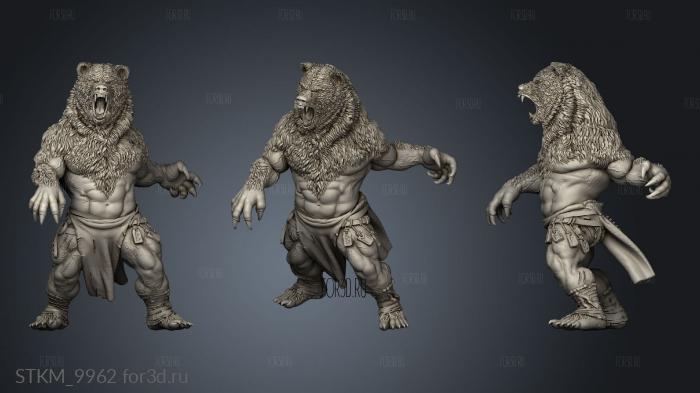 shapeshifter berserkir werebear mini stl model for CNC