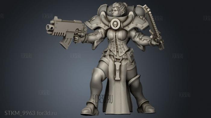 Battle Sisters Flamethrowers Bolter Sergeant stl model for CNC