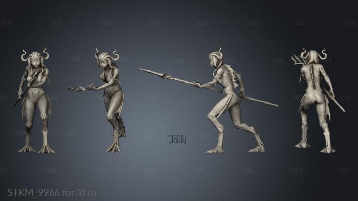 Ruins Madness Deep One Female stl model for CNC