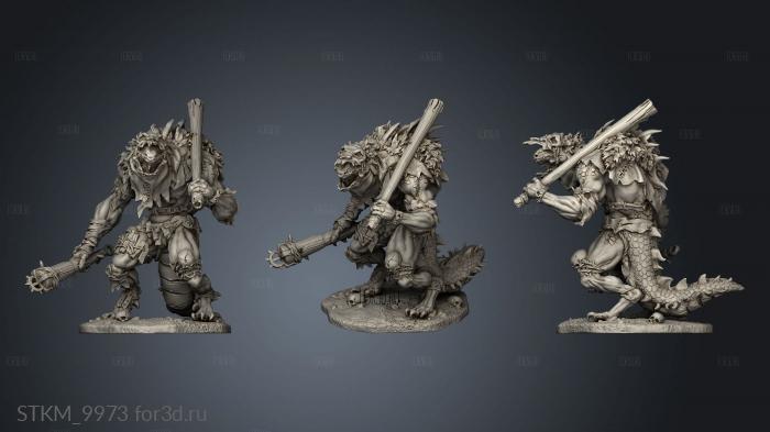 Sekhaton Tribe Lizardmen Scout stl model for CNC