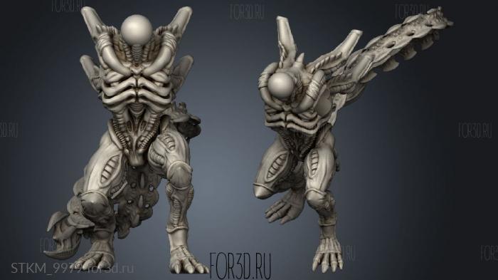 XENO BROOD WARRIOR MODULAR stl model for CNC