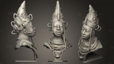 African Head Sculpture stl model for CNC