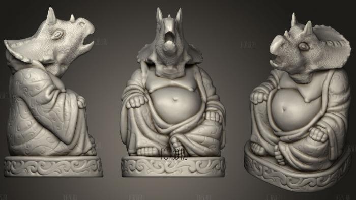 Baby Triceratops Buddha (Dino Collection) 3d stl for CNC