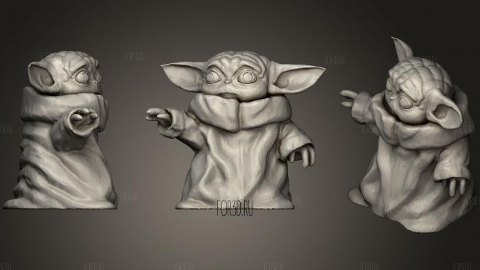 Baby Yoda   Multi Color 3d stl for CNC