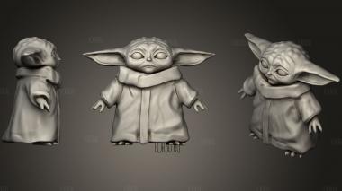 Baby Yoda 3d printable stl model for CNC