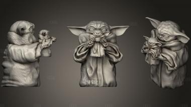 Baby Yoda Holding A Cup Of Broth stl model for CNC