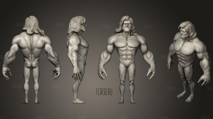 Cartoon male Anatomy Base  01 3d stl for CNC