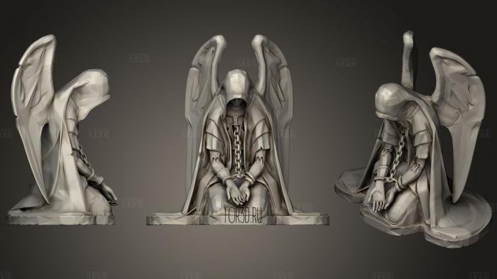 Chained Angel Statue Sculpture 3d stl for CNC