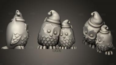 Christmas Cuddling Owls stl model for CNC