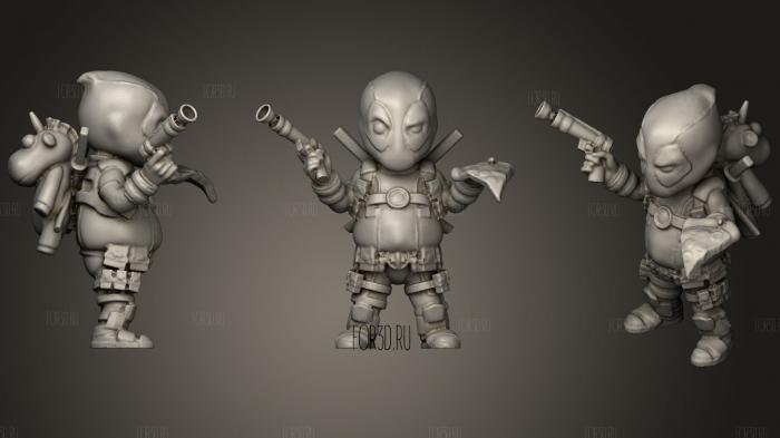 Chubby Deadpool (Low Res) 3d stl for CNC