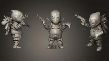 Chubby Deadpool (Low Res) stl model for CNC