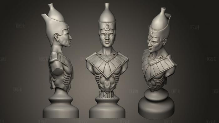 Complete Egypt Chess Set Bishop 3d stl for CNC