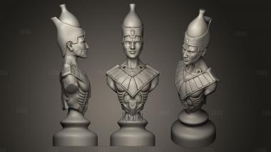Complete Egypt Chess Set Bishop stl model for CNC