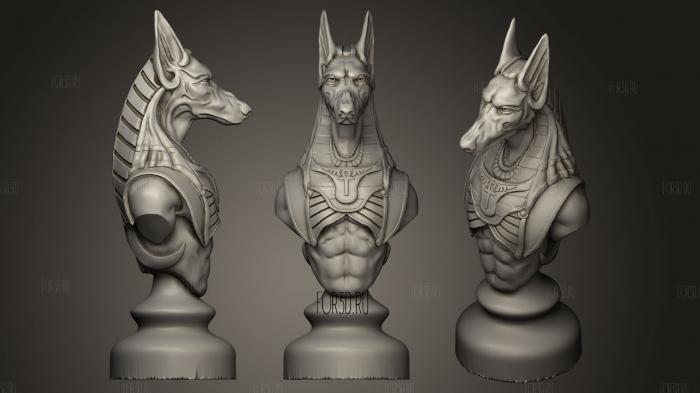 Complete Egypt Chess Set Knight 3d stl for CNC