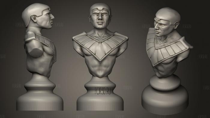 Complete Egypt Chess Set Pawn 3d stl for CNC