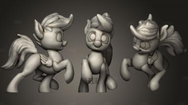 Confidently Walking Scootaloo stl model for CNC