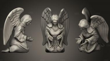 Contemplating Angel Sculpture (Statue) stl model for CNC