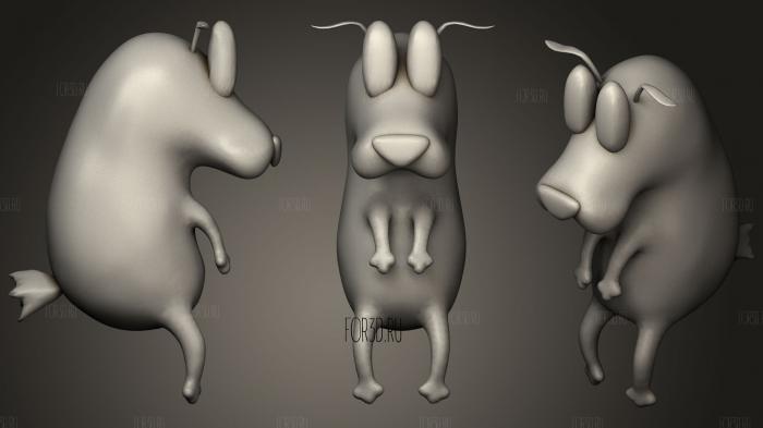 Courage the Cowardly Dog 3d stl for CNC