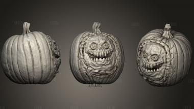 Creepy Pumpkin Heads   Set A stl model for CNC