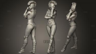 Cyberpunk Girl stl model for CNC