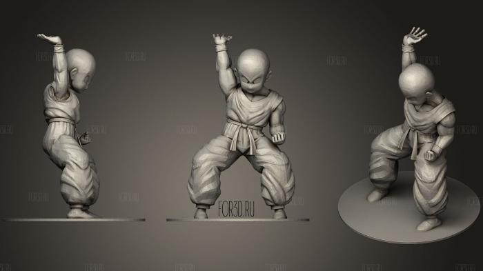 Dbz Krillin With Base Hi Res 3d stl for CNC