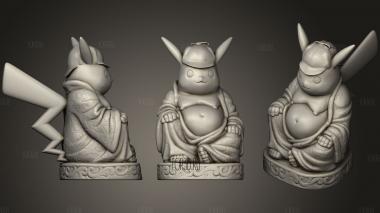 Detective Pikachu Buddha stl model for CNC