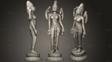 Devi Holding A Water Pot & Book stl model for CNC