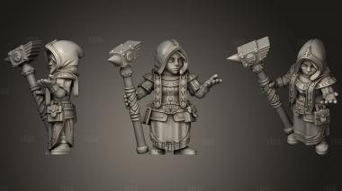Dwarf Woman Rune Priest stl model for CNC